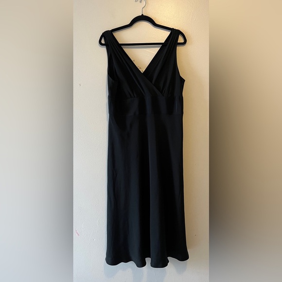 J. Crew Black Sophia Silk Dress Sz 16 Chiffon Empire Waist Sleeveless Bridesmaid - Picture 3 of 12